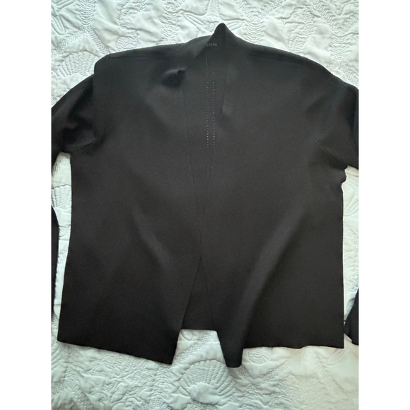 Cyrus Open Front Cardigan Sweater XL Black Shawl Collar Perforated NWT - Picture 5 of 10